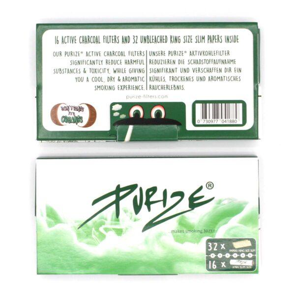 PURIZE Papes’n’Tips – King Size Slim Papers & Aktivkohlefilter - High Standards